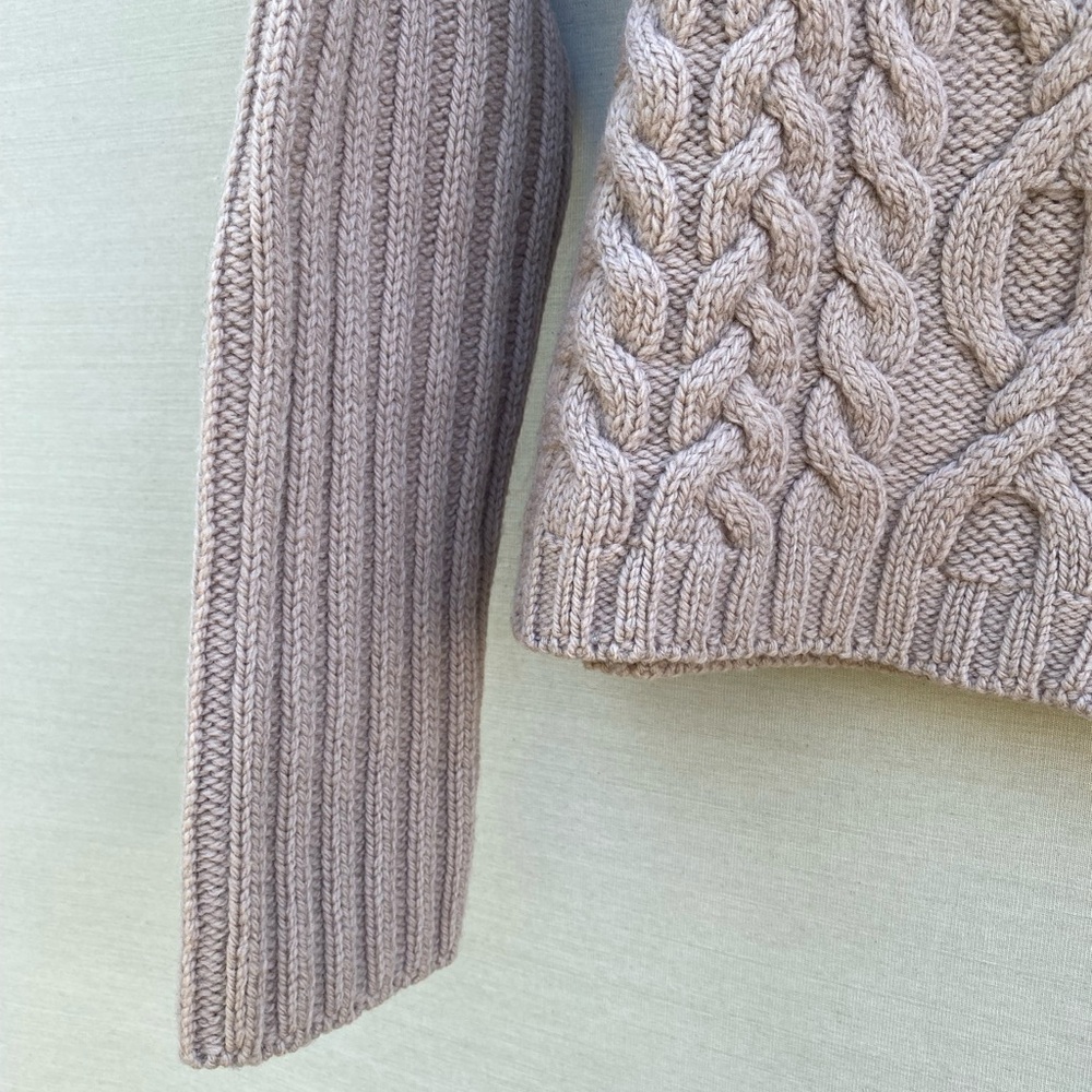 Aran Crafts Cable Knit Zip-Up Sweater - Picture 4 of 6